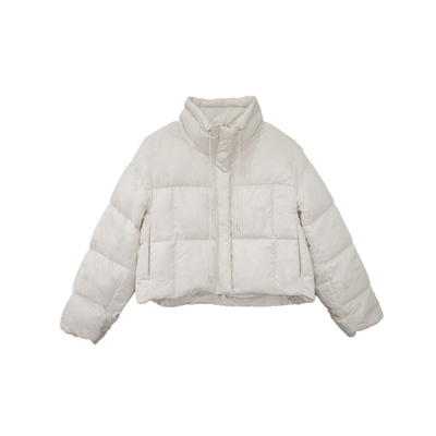 白鸭绒短款面包羽绒服