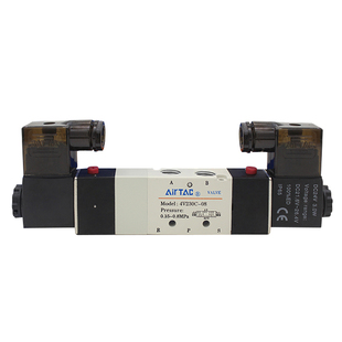 亚德客三位五通中封电磁阀4v230c-08 4v230e-08气动换向控制阀24v
