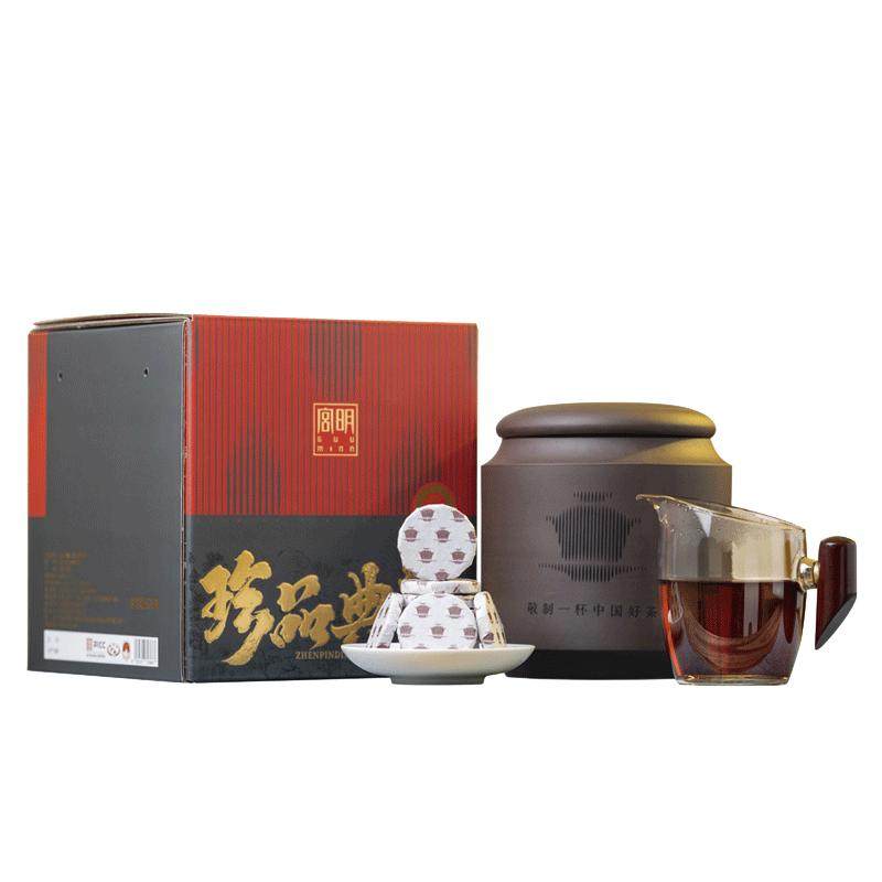 宫明 云南古树普洱茶熟茶小玉饼珍品典藏冰岛小饼茶叶500g礼盒装