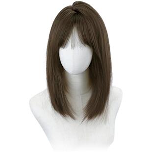 减龄中短发假发女全头套式层次感隐形锁骨真发中长发自然假发套