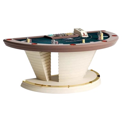 高端实木创意半圆德州扑克牌桌