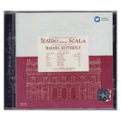 【原装进口】普契尼：蝴蝶夫人 卡拉斯&盖达&卡拉扬 歌剧 2CD唱片