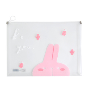 透明a4文件袋卡通拉链袋学生试卷韩国加厚防水产检孕检资料收纳包