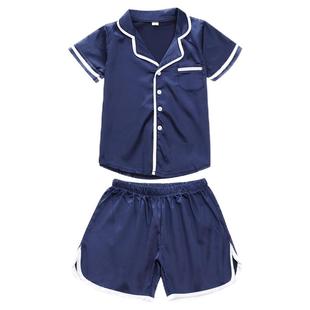 儿童睡衣套装女童夏装冰丝短袖亲子装春秋中大童女童家居服空调衫