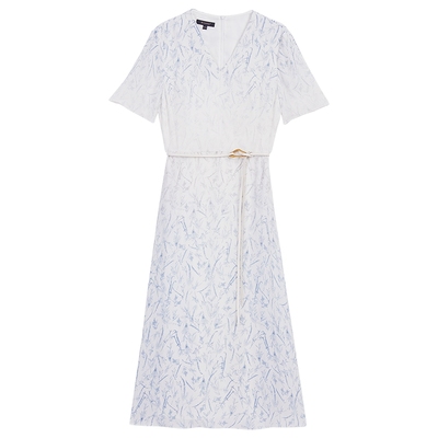 【真丝系列】YINER音儿夏季桑蚕丝顺纡缎印花渐变连衣裙