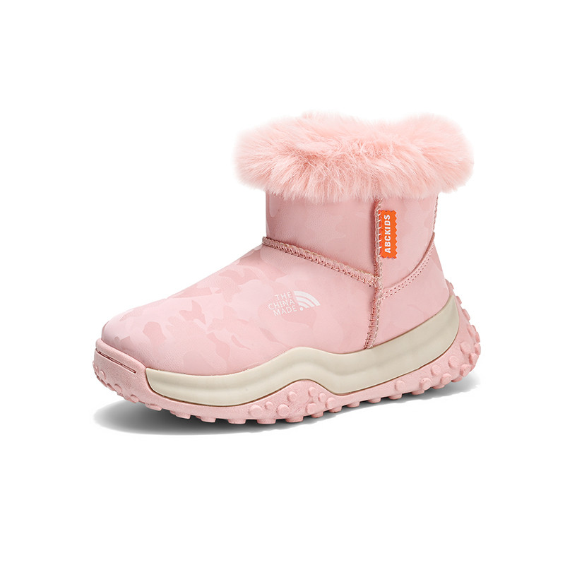 abckids儿童冬季加绒加厚雪地靴