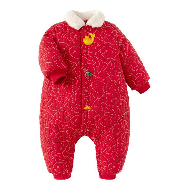 巴拉巴拉童装婴儿连体衣新生儿哈衣爬服宝宝衣服2025新年季春秋装