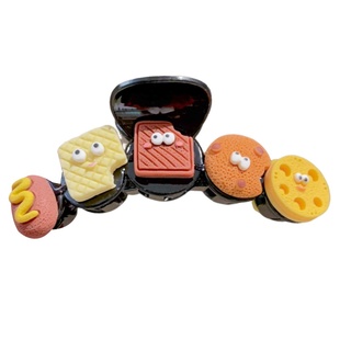 卡通饼干抓夹女大号鲨鱼夹夏天发量多盘发发夹后脑勺可爱发卡头饰