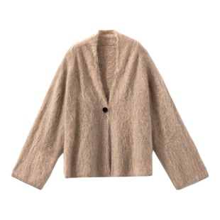 【奢柔纯享】1OO%山羊绒拉绒 纸片人百搭实用显瘦慵懒针织开衫