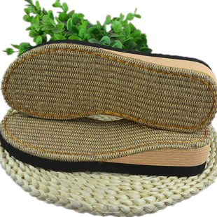 孺子牛鞋底亚麻竹凉古藤亚麻平底夏季鞋底拖鞋底手工编制凉拖鞋底