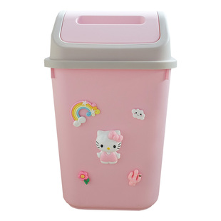 创意可爱垃圾桶卧室女生翻盖少女心卫生间纸篓带盖卡通客厅家用