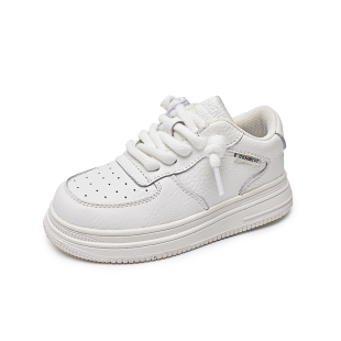 头层牛皮儿童小白鞋2026秋季新款男童休闲鞋女童运动透气软底板鞋