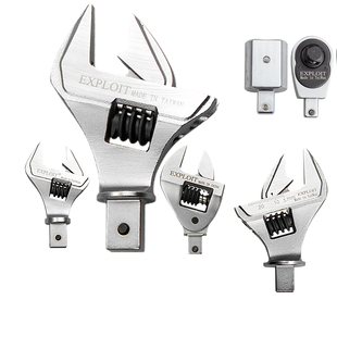 开拓台湾制造可换头扭力扳手棘轮头转接开口梅花活动头插件替换头