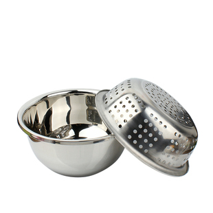 加厚不锈钢大孔漏盆洗菜篮漏盆家用商用大盆控水漏盆大眼滤沥水盆