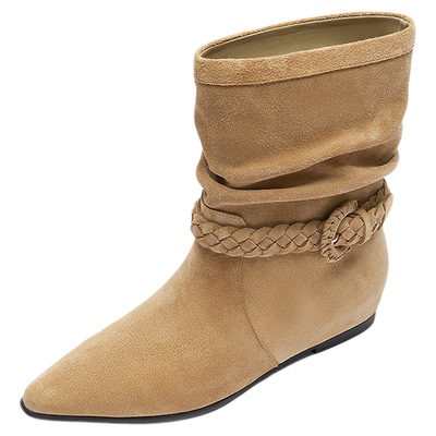 莱尔斯丹尖头真皮短靴子女鞋