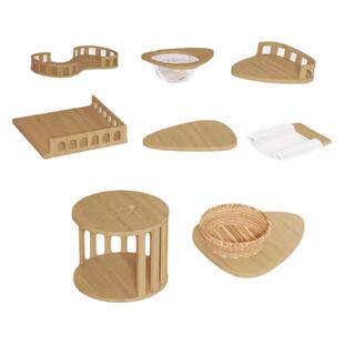 DIY猫爬架配件通天柱瞭望台立柱跳台柔软吊床顶天立地自制猫窝