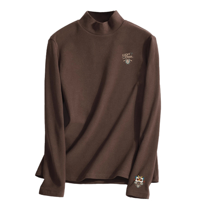 都市丽人仿德绒打底衫半高领上衣