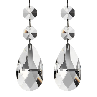 新品K9机磨水晶网形38-89mm珠帘隔断DIY散珠坠子水晶灯吊坠窗帘坠