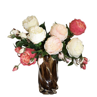 仿真玫瑰花束高级感芍药法式复古客厅玄关轻奢软装摆件永生花假花