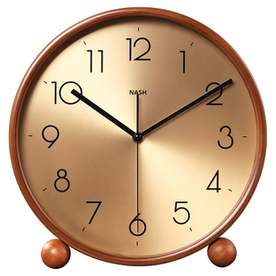 2026新款高档轻奢现代简约实木座钟客厅家用桌面摆台式时钟摆件