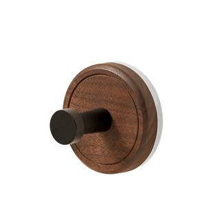 吸盘挂钩免打孔门后挂衣钩卫生间强承重无痕浴室中古风胡桃木粘钩