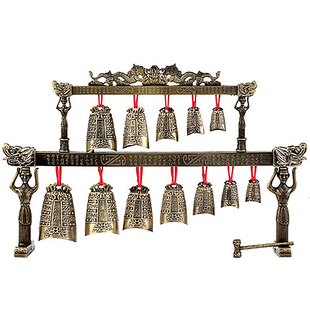 中式合金演奏乐器青铜器仿古曾侯乙双层编钟模型摆件婚庆影视采耳