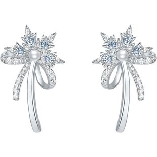 周六福森花精灵耳钉耳环S925银精致甜酷风格送女友本命年礼物