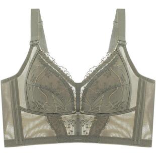 蝴蝶日记调整型文胸薄款无钢圈六排扣收副乳防下垂大胸显小内衣女