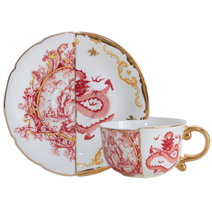 马年礼物 青花瓷龙纹咖啡杯 中式传统杯碟 礼盒装 送国外客户礼物