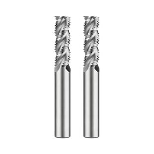 三刃铝用粗皮铣刀高效开粗全磨波刃立铣刀铣铝专用玉米粗皮刀60度