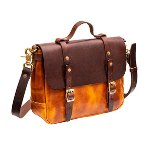 牛爷 机车信使 斜挎邮差包 意大利植揉牛皮可旧化美式复古斜挎包