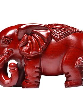 花梨木福财象摆件吉象装饰工艺品