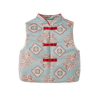 唐装男童冬装小童秋冬夹棉坎肩周岁小宝宝拜年服国风背心儿童马甲