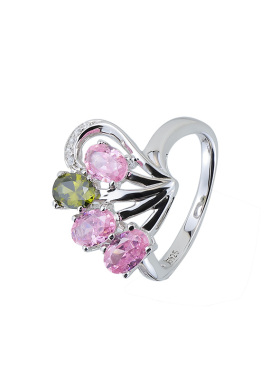 多彩宝石戒指女轻奢小众法式原创