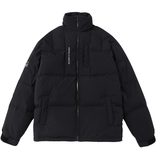 GUUKA黑色防水羽绒服男冬季新款潮 青少年机能风反光印花外套宽松