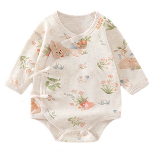 木植彩棉新生儿包屁衣纯棉婴儿三角短爬宝宝衣服春夏季2025新款