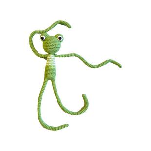 回放钩针毛线diy长腿青蛙玩偶材料包手工编织纱窗帘绑带公仔娃娃