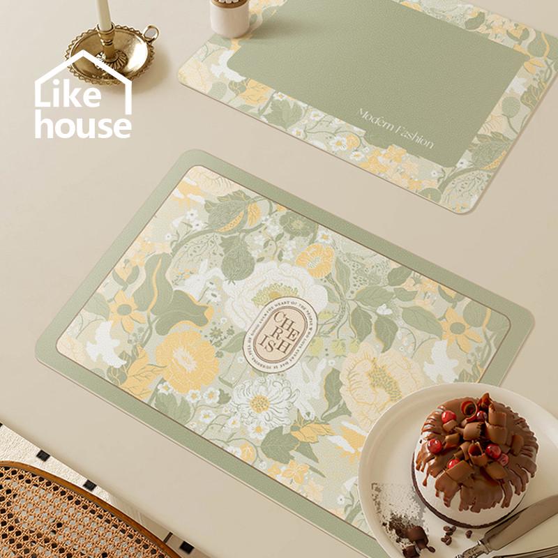 高档奶油风皮革餐垫防油防油餐桌垫免洗防烫早餐碗垫西餐厅餐盘垫