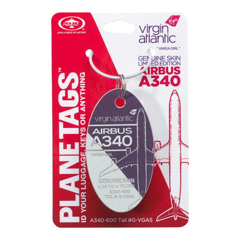 美国Planetags 维珍航空 VARGA 空客A340 飞机蒙皮行李牌钥匙扣
