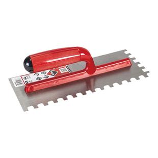 RUBI瑞比不锈钢锯齿抹泥刀抹刀瓷砖胶刮刀白钢铲腻子粉泥瓦工抹子