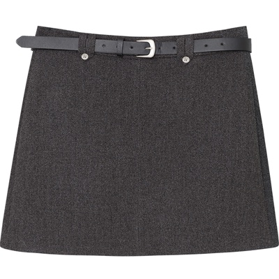 高腰毛呢显瘦修身包臀半身裙