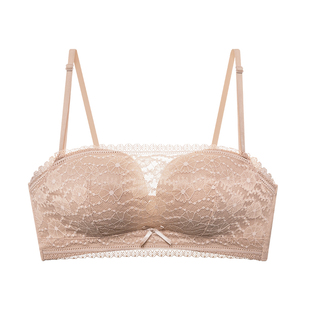 超细肩带特调粉底液肤色隐形显大抹胸小胸聚拢加厚女内衣平胸文胸