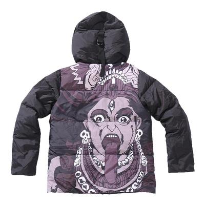 宽松短款保暖休闲印花羽绒服