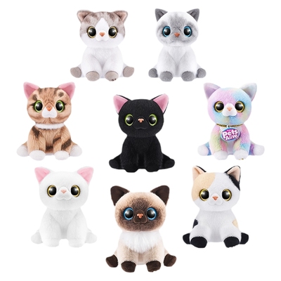 zuru佩特宠物毛线猫咪女孩玩偶发声玩具公仔礼物-随机发货16309