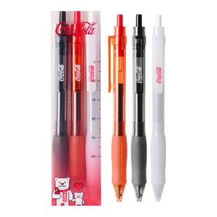 KACO｜「可口可乐」联名凯宝熊芯壮志3支装按动式黑笔0.5高颜值按动ins风学生书写刷题顺滑办公考研高颜值