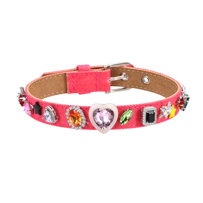 宋雨琦同款OCTO VITA多巴胺粉色牛仔choker 千禧辣妹Y2K锁骨链