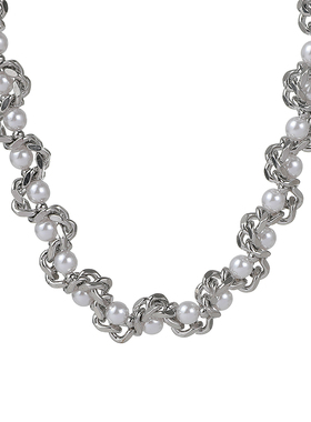 SHOWDIGU个性金属珍珠缠绕项链