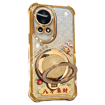 马年八方来财适用华为nova13手机壳新款简约高颜值mate80Pro外壳防摔旋转支架nova15保护壳nova14保护套女款