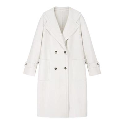 PIT复古绵羊毛长款双面呢外套女2025冬装新款高级感呢子大衣外套