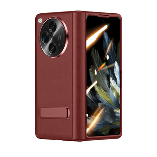 适用于oppofindn3手机壳新款折叠屏FindN3保护套纳帕真皮OPPO Find N2自带支架镜头全包防摔壳膜一体超薄磨砂